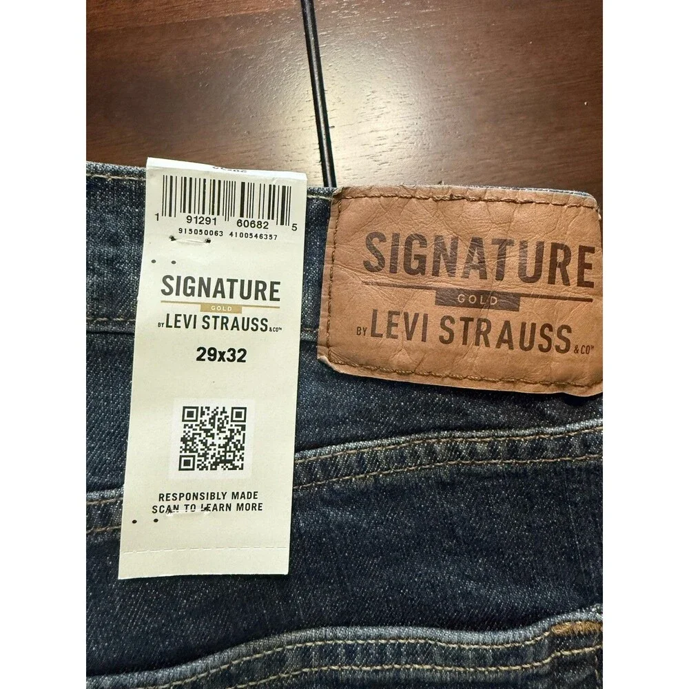 🔥NEW Levi Strauss Signature Bootcut Jeans Men's 29x32 Dark Wash Flex